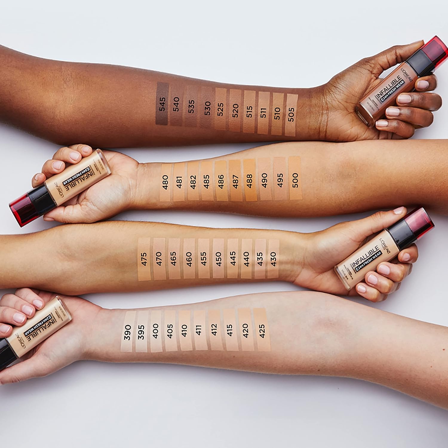 L'Oreal Paris Infallible Fresh Wear 24 Hr Liquid Foundation Makeup, 475 Sun Beige, 1 - Image 3