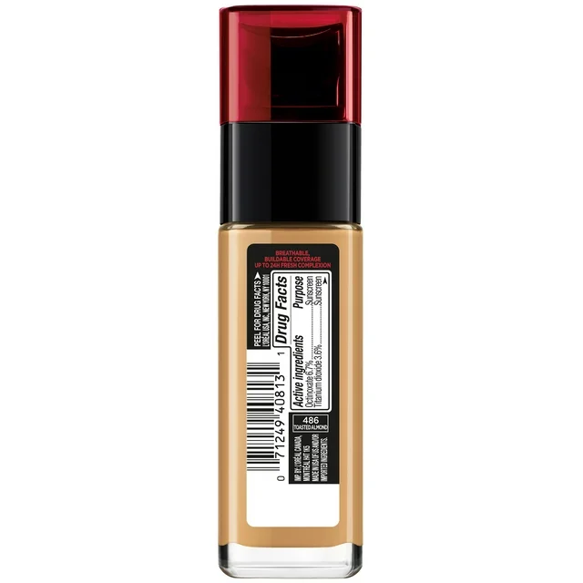 L'Oreal Paris Infallible Fresh Wear 24 Hr Liquid Foundation Makeup, 486 Toasted Almond, 1 fl oz - Image 4