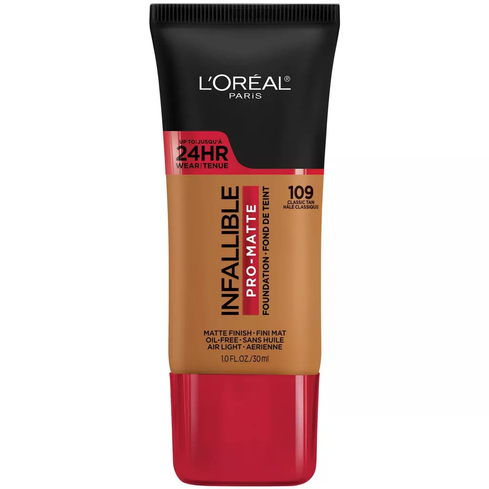 L'Oreal Paris Infallible Pro-Matte Foundation Normal/Oily Skin 109 - 1 fl oz Classic Tan
