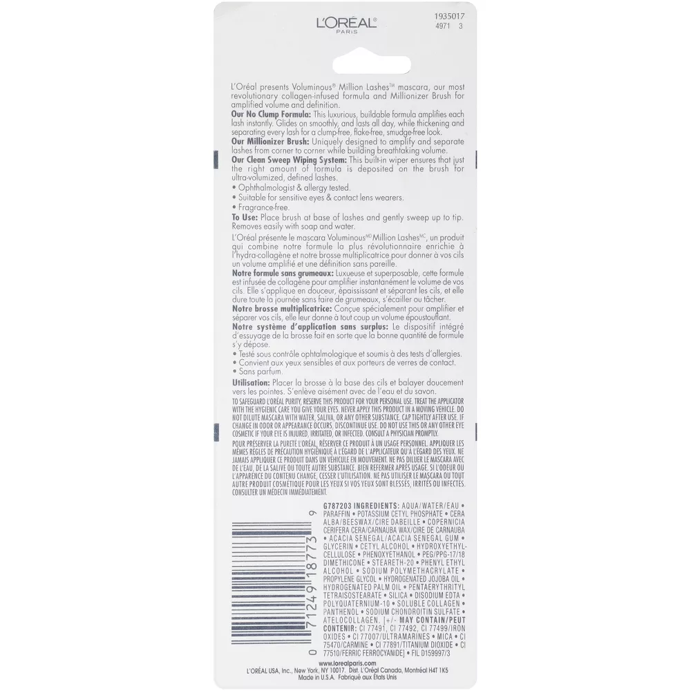 L'Oreal Paris Voluminous Million Lashes Mascara - 0.3 fl oz - 635 Blackest Black (Packaging may Vary) - Image 5