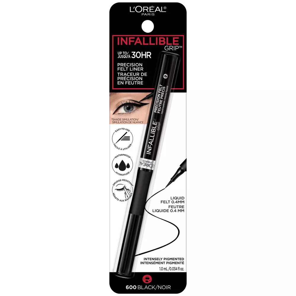 L'Oreal Paris Infallible Grip Precision Felt Tip Waterproof Eyeliner - 0.034 fl oz - 600 Black - Image 6