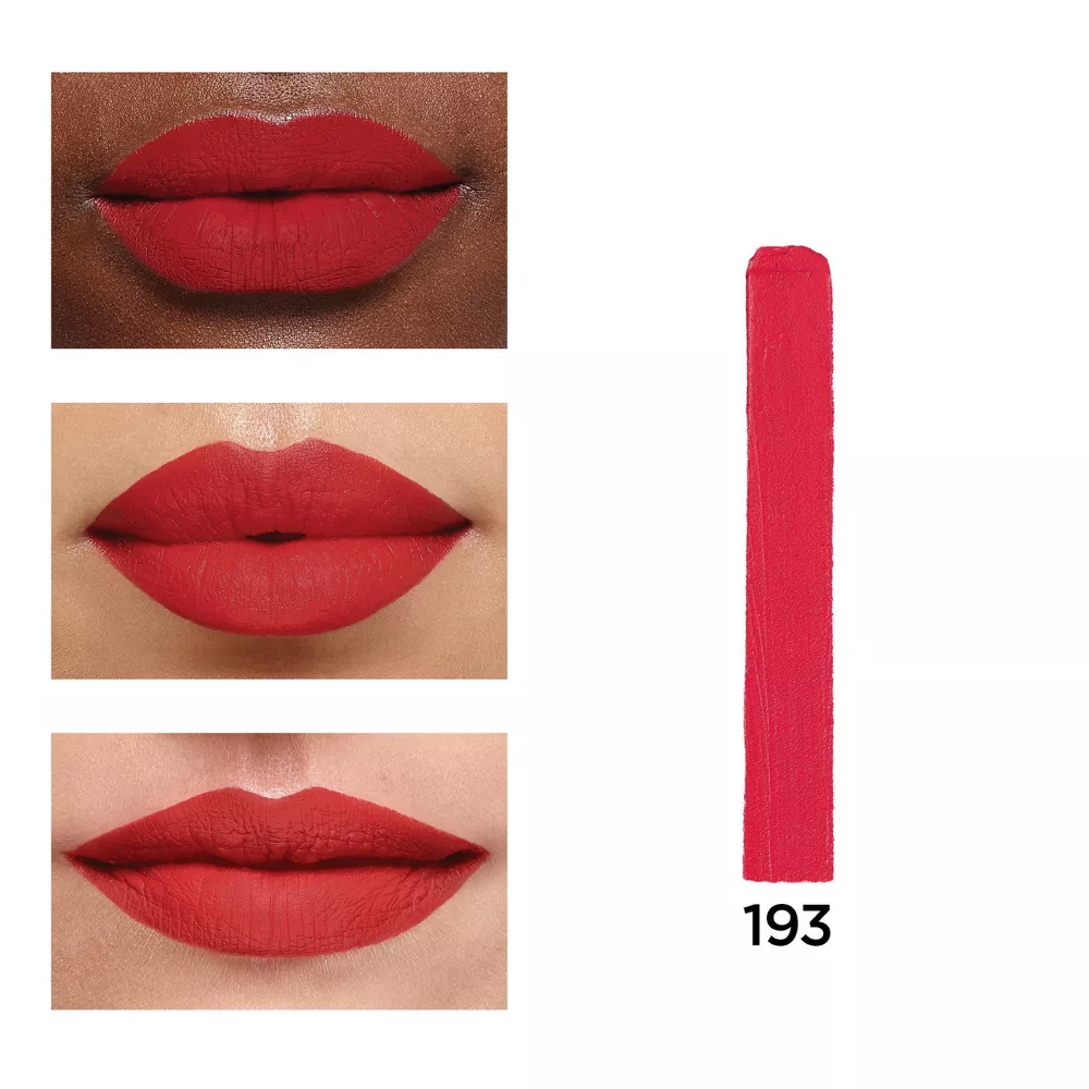 L'Oreal Paris Colour Riche Voluminous Matte Lipstick - 0.06oz - 193 Le Rouge Determination - Image 3