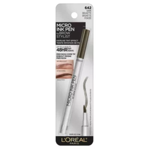 L'Oreal Paris Brow Stylist Micro Ink Pen by Brow Stylist Up to 48HR Wear - 0.033 fl oz - 642 - Dar Brunette