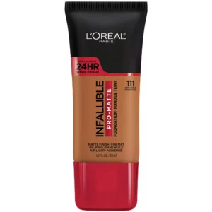 L'Oreal Paris Infallible Pro-Matte Liquid Foundation Makeup, 111 Soft Sable, 1 fl oz