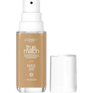 L'Oreal Paris True Match Cream Foundation Makeup, N5.5 Neutral Medium, 1 fl oz