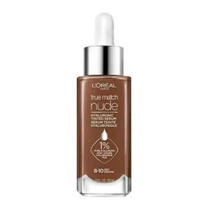 L'Oreal Paris True Match Nude Hyaluronic Tinted Serum Foundation with 1% Hyaluronic acid, Deep 8-10, 1 fl. oz.