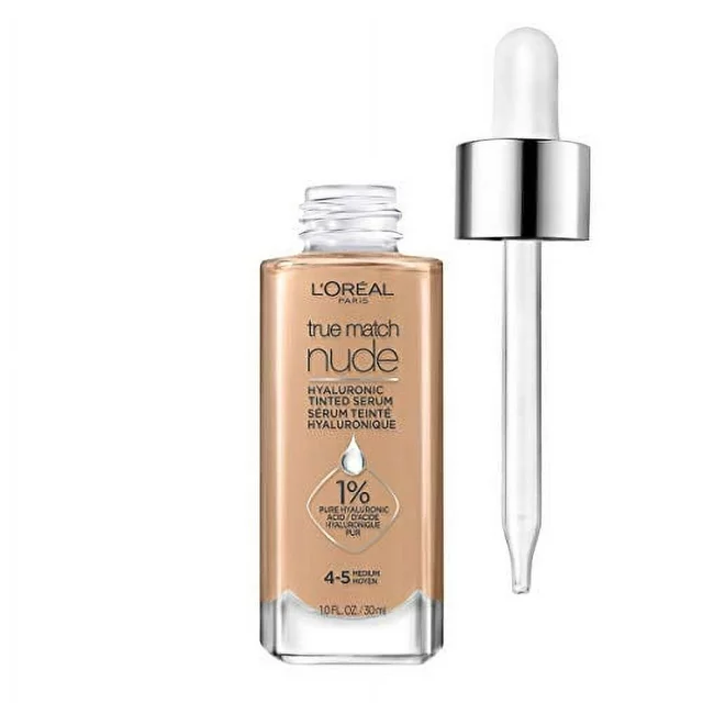 LOreal Paris True Match Nude Hyaluronic Tinted Serum Foundation with 1% Hyaluronic acid, Light-Medium 3-4, 1 fl. oz. - Image 3