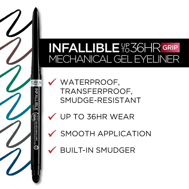 L'Oreal Paris Infallible Grip Mechanical Gel Makeup Eyeliner, Intense Black - Image 5
