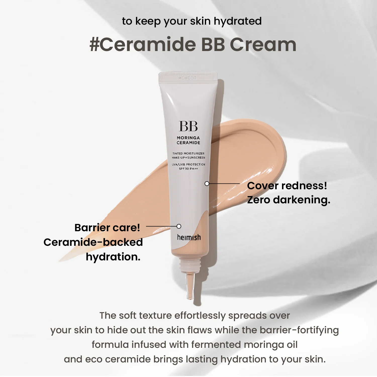 Heimish Moringa Ceramide BB Cream SPF30 PA++ 53g - 29 Dark Olive - Image 3