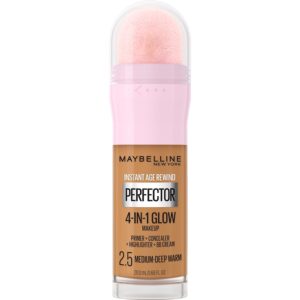 Maybelline New York Instant Age Rewind Instant Perfector 4-In-1 Glow Makeup, Medium/Deep Warm 2.5