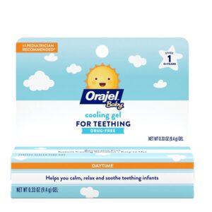 Orajel Baby Daytime Cooling Gel for Teething, Drug-Free, 1 Pediatrician Recommended Brand for Teething*, One .33oz Tube