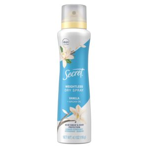 Secret, Dry Spray Antiperspirant Deodorant Vanilla And Argan Oil, 4.1 Ounce
