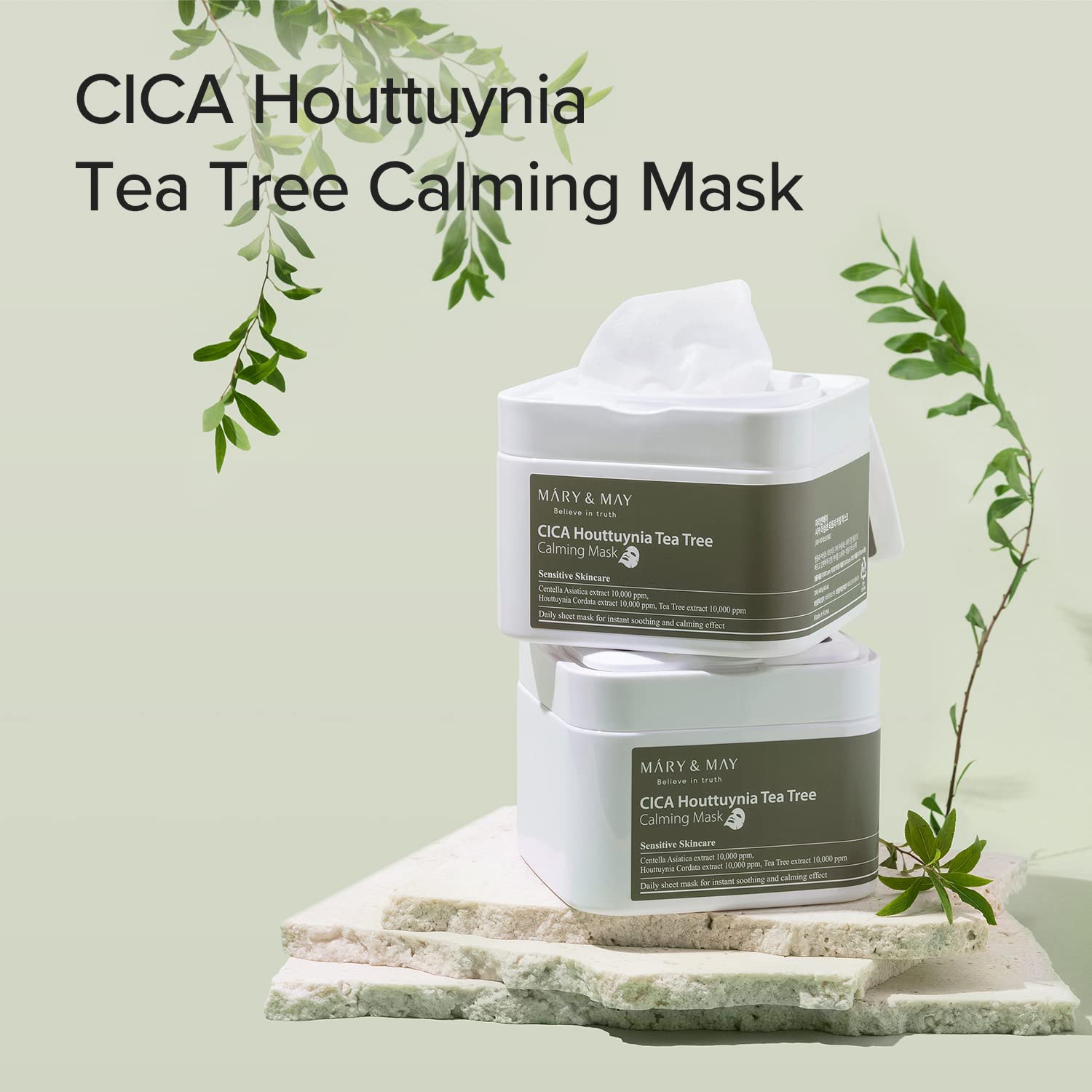 Mary&May CICA Houttuynia Tea Tree Calming Mask 30ea | Quick dispenser type 30 sheet - Image 3
