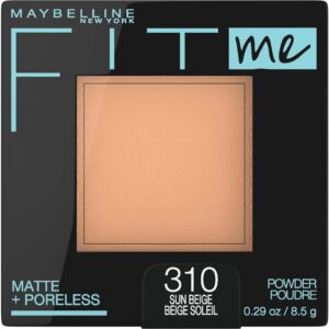 Maybelline Fit Me Matte + Poreless Pressed Face Powder Makeup & Setting Powder, Sun Beige, 310