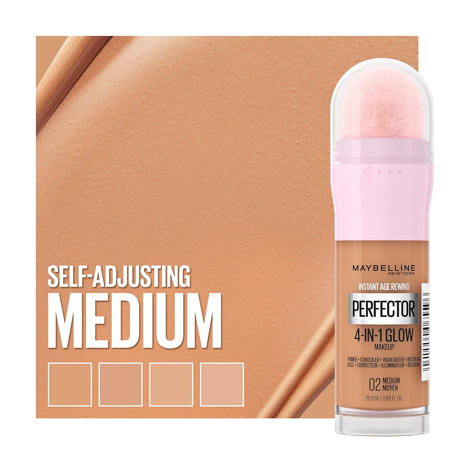 Maybelline New York Instant Age Rewind Instant Perfector 4-In-1 Glow Makeup, Medium 02 - Image 6