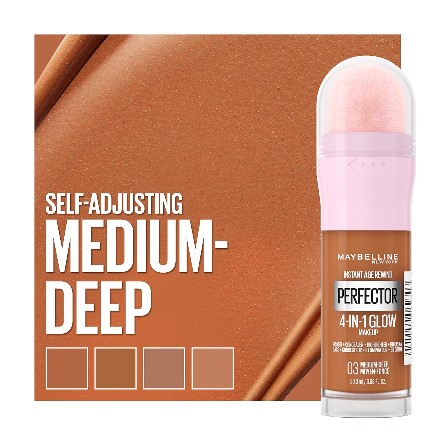 Maybelline New York Instant Age Rewind Instant Perfector 4-In-1 Glow Makeup, Medium/Deep 03 - Image 6