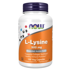 NOW L-Lysine 500 mg Veg Capsules, 100 Tablets