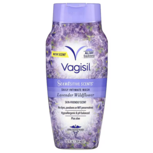 Vagisil Feminine Wash for Intimate Area Hygiene, Scentsitive Scents, pH Balanced and Gynecologist Tested, Lavender Wildflower, 12 oz