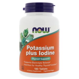 NOW Potassium Plus Iodine, 180 Tablets