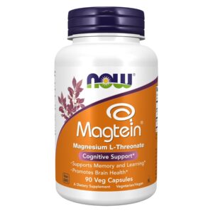 NOW Supplements, Magtein™  Magnesium L-Threonate Cognitive Support*, 90 Veg Capsules