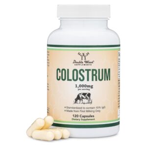 Double Wood Colostrum Supplement 120 Capsules, 1,000mg per Serving