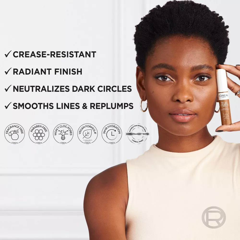 L'Oreal Paris True Match Radiant Serum Concealer with Hyaluronic Acid - 0.33 fl oz- N5 - Medium - Image 7