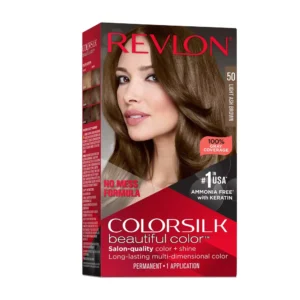 Revlon Colorsilk Beautiful Color Permanent Hair Color Long-Lasting High-Definition with 100% Gray Coverage - 4.4 fl oz - #50 Light Ash Brown