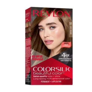 Revlon Colorsilk Beautiful Color Permanent Hair Color Long-Lasting High-Definition with 100% Gray Coverage - 4.4 fl oz #51 - Light Brown