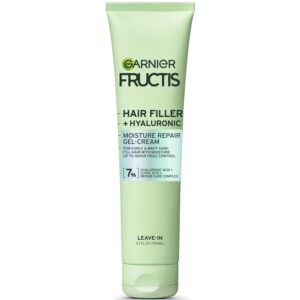 Garnier Fructis Hair Filler Moisture Repair Gel-Cream, Hair Gel for Curly, Wavy Hair with Hyaluronic Acid, 5.1 Fl Oz