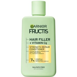 Garnier Fructis Hair Filler Strength Repair Conditioner with Vitamin Cg, Sulfate Free Conditioner for Weak, Damaged Hair, 10.1 Fl Oz