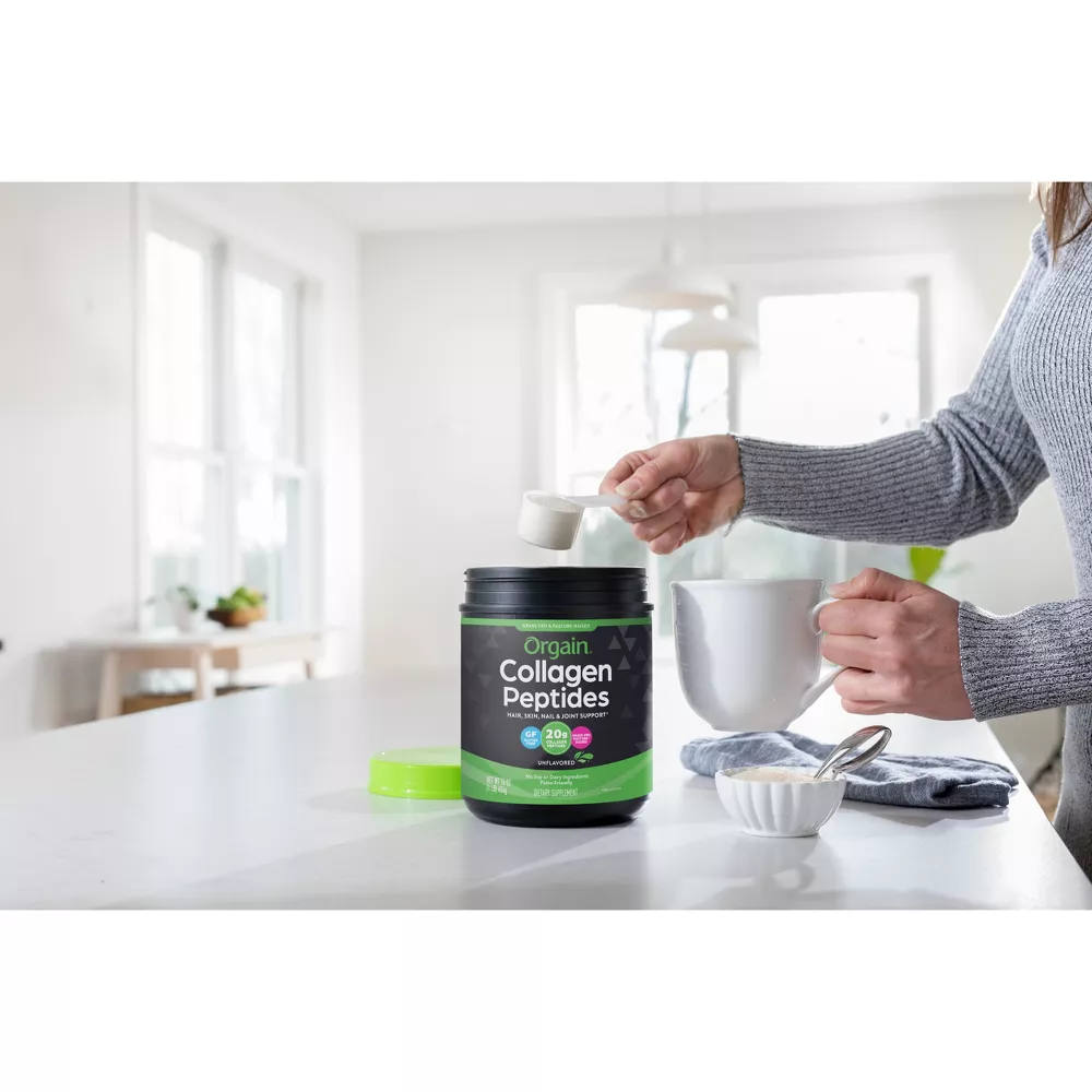 Orgain Unflavored Collagen Peptide Powder for Hair Skin Nail and Joint Support - 16oz - Image 4