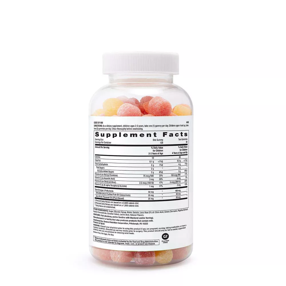 GNC Milestones DHA Gummy for Kids 2-12 - Raspberry Lemon - 120 Gummies - Image 3