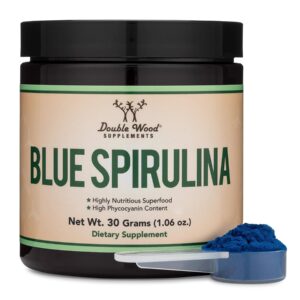 Double Wood Blue Spirulina Powder - Maximum 35% Phycocyanin Content 30g