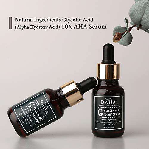 Cos De BAHA Glycolic Acid 10% Peel Serum for Facial-Face Peel for Acne Scars + AHA Alpha Hydroxy Acid for Tone it up + Wrinkles and Lines Reduction + Healthy Radiant Skin + Peel Off Face Masks, 1oz - Image 3