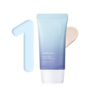 numbuzin No.1 Pure Glass Clean Tone Up | Hyaluronic Acid, Glossy Finish, Tinted, Light Beige Color | 1.69 fl oz (Online Only)