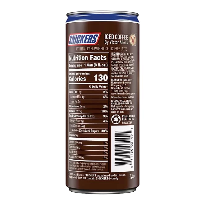 Snickers Iced Coffee Drink, Chocolate Snicker Flavor, 8 Oz Can - Image 3