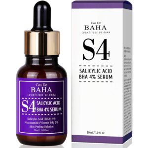 Cos De BAHA Salicylic Acid 4% Exfoliating Facial Serum with Niacinamide, 1 Fl Oz