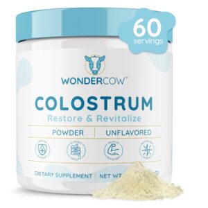 WonderCow Colostrum Supplement Powder for Gut Health, Immune Support, Muscle Recovery & Wellness - 60 Servings