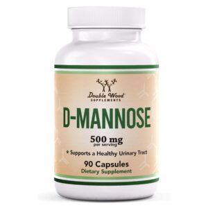 Double Wood Supplements D Mannose 500mg Capsules, 90 Count