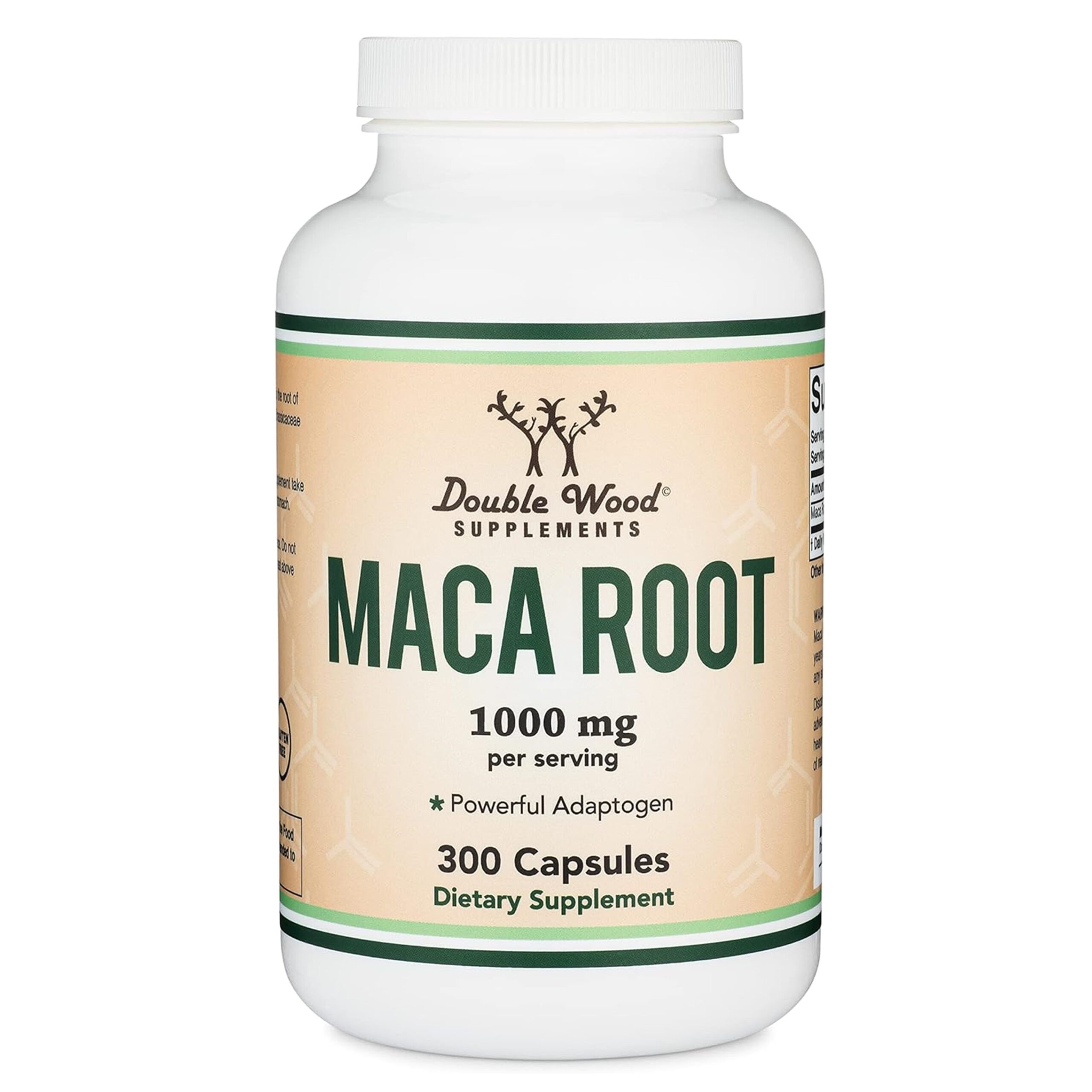 Double Wood Supplements Maca Root Capsules , 300 Count (150 Servings)