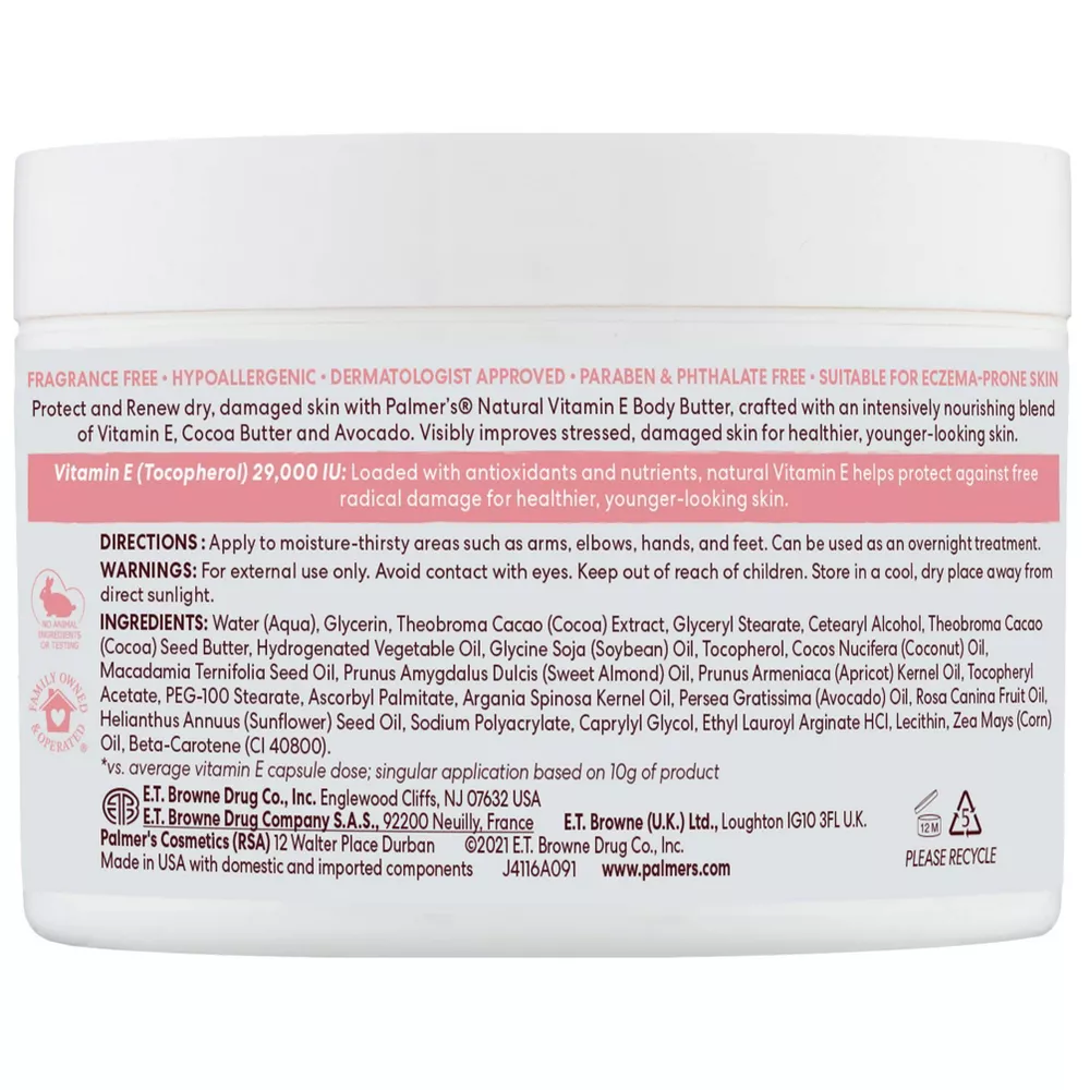 Palmer's Natural Vitamin E Body Butter Unscented - 7.25oz - Image 3
