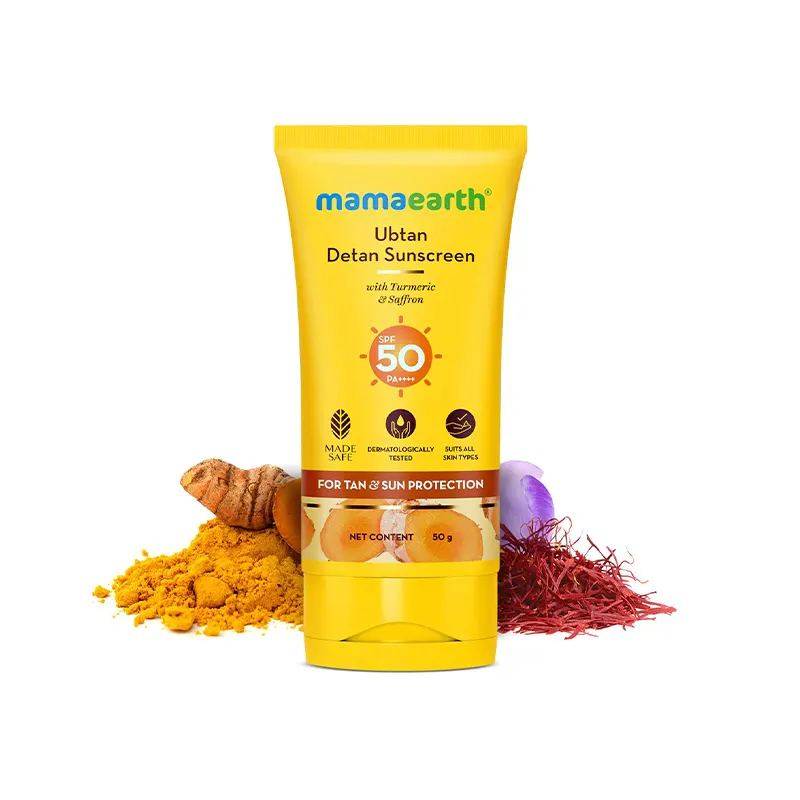 mamaearth Ubtan Detan Sunscreen With Turmeric & Saffron 50g - Image 3