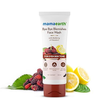mamaearth Bye Bye Blemishes Face Wash with Mulberry and Vitamin C for Even Skin Tone – 100 ml Gently Cleanses | Reduces Dark Spots | Niacinamide - Image 2