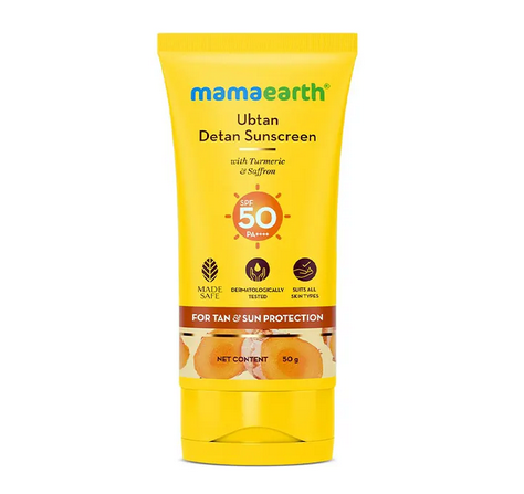 mamaearth Ubtan Detan Sunscreen With Turmeric & Saffron 50g