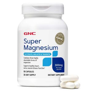 GNC Super Magnesium 300mg, Glycinate, Malate, Taurate, 90 Capsules