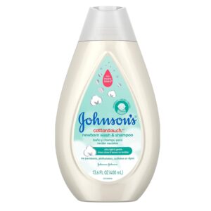 Johnsons Baby Cotton Touch Newborn Wash & Shampoo 13.6 Ounce