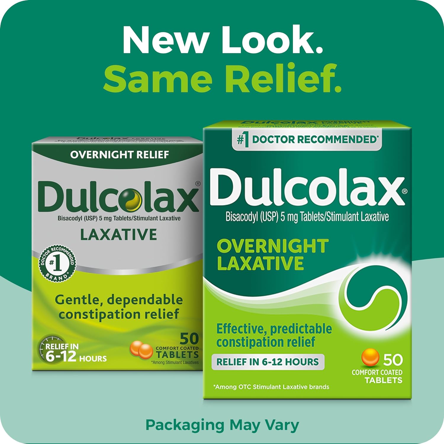 Dulcolax Stimulant Laxative Tablets, Predictable & Effective Constipation Relief, Relieves Straining & Bloating, Bisacodyl 5 mg, 50 Count - Image 3