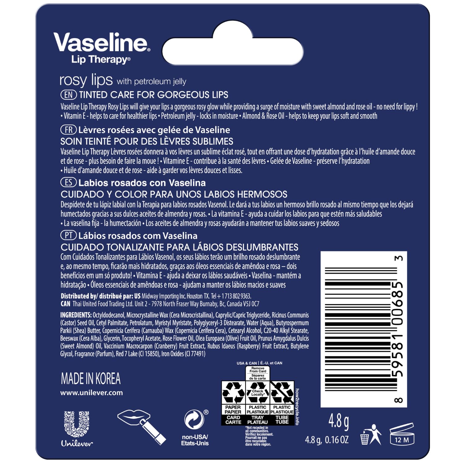 Vaseline Rosy Lip Balm Stick 4.8g - Image 5