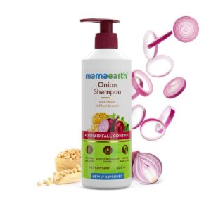 mamaearth Onion Shampoo for Hair Growth and Hair Fall Control with Onion Oil and Plant Keratin 400ml