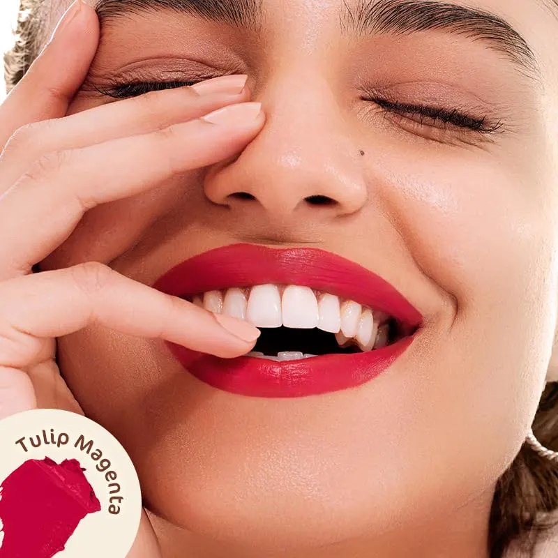 mamaearth Creamy Matte Long Stay Lipstick – Tulip Magenta – 4.2g - Image 3